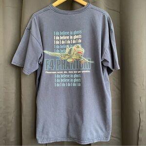 Vintage F4 Phantom T Shirt “I Believe in Ghosts" USAF Military Warplane Men’s XL